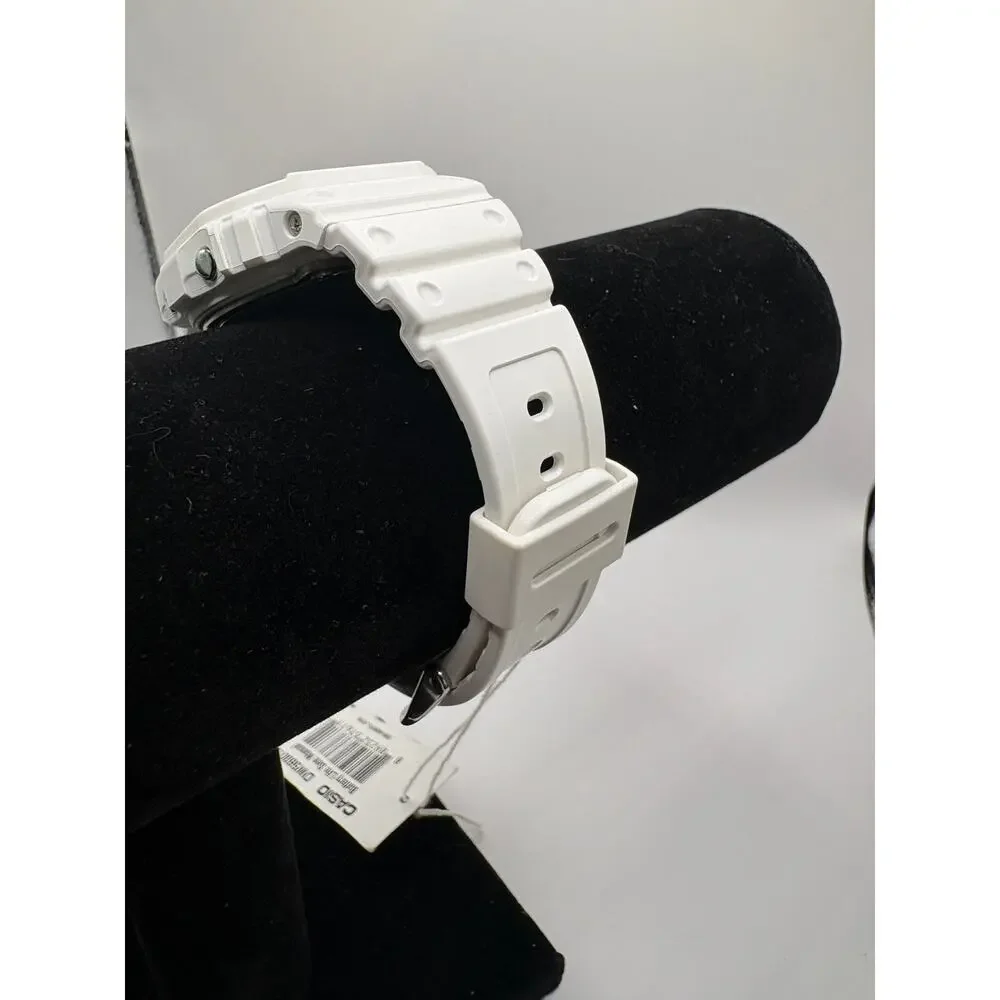 Casio G-Shock Dw5600Tl-7 White Resin Digital Watch Blue Mirror Face Nwt White